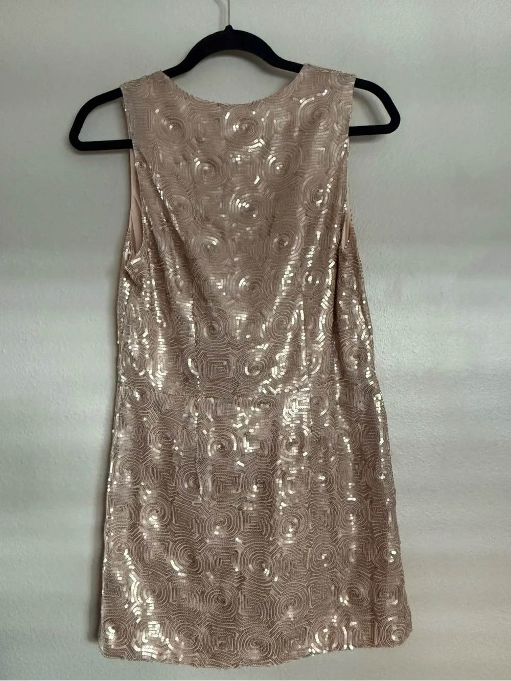 Free People Sequin Tie-Front Sleeveless Dress - Blush/Champagne size 6